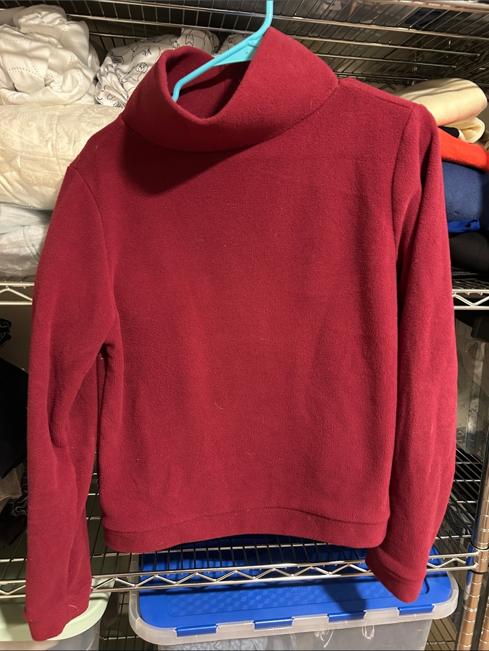 Dudley Stephens Deep Red Fleece Turtleneck Sweater